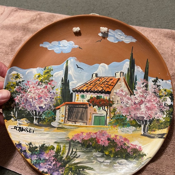 Vintage JTM Assei Paintings on Clay Plates From France- Set of 3 - Picture 10 of 12